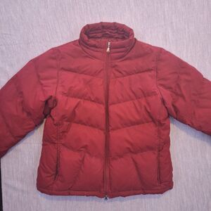 Eddie Bauer Sun Valley Down Jacket Womens Large Burgundy Maroon 650 Fill Puffer